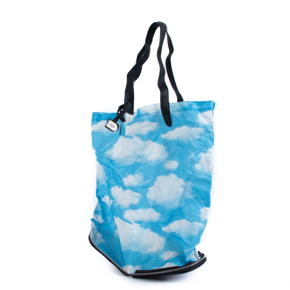 Sac cabas pliable Delvaux Kangourou Rodéo Veau & Toile Nuage