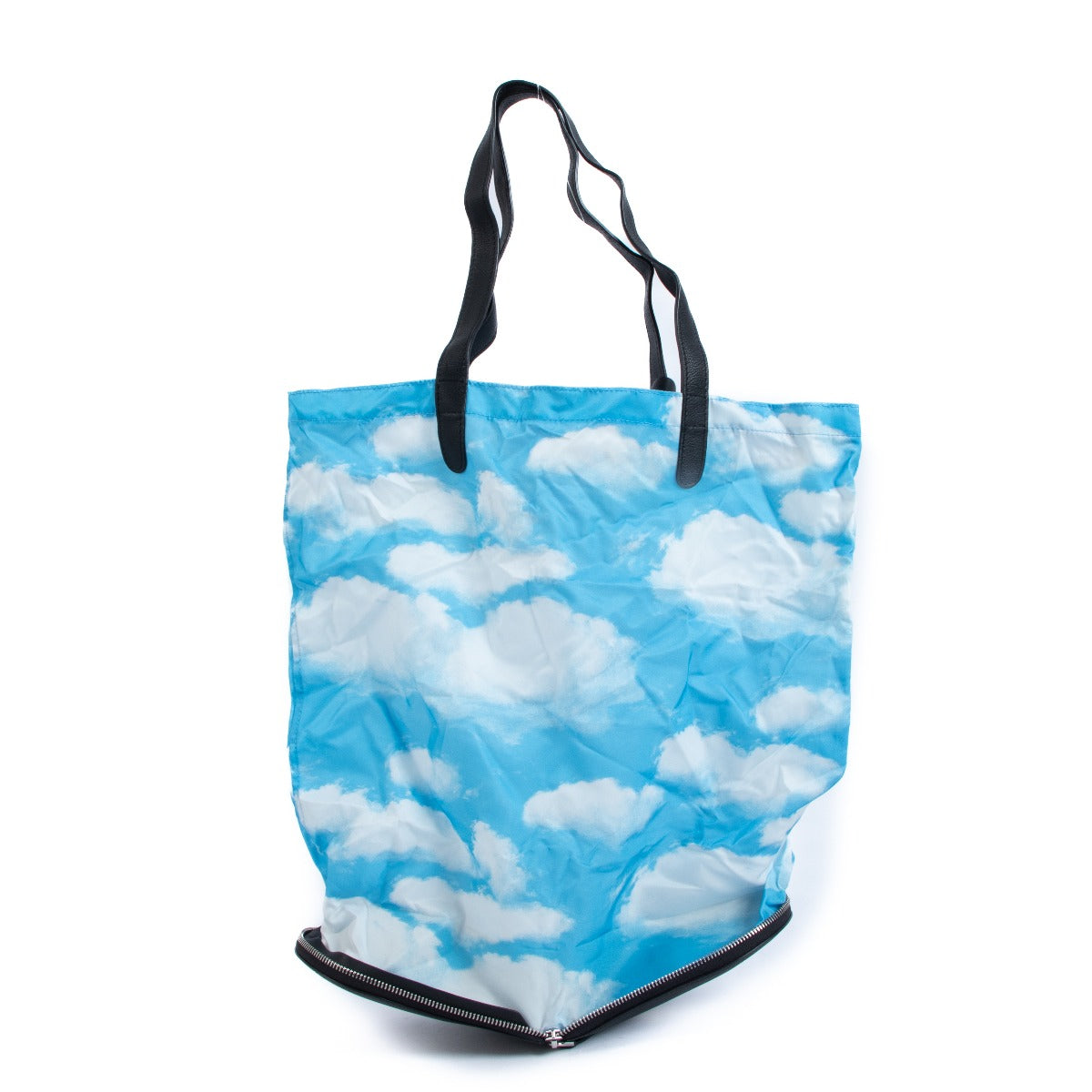 Sac cabas pliable Delvaux Kangourou Rodéo Veau & Toile Nuage