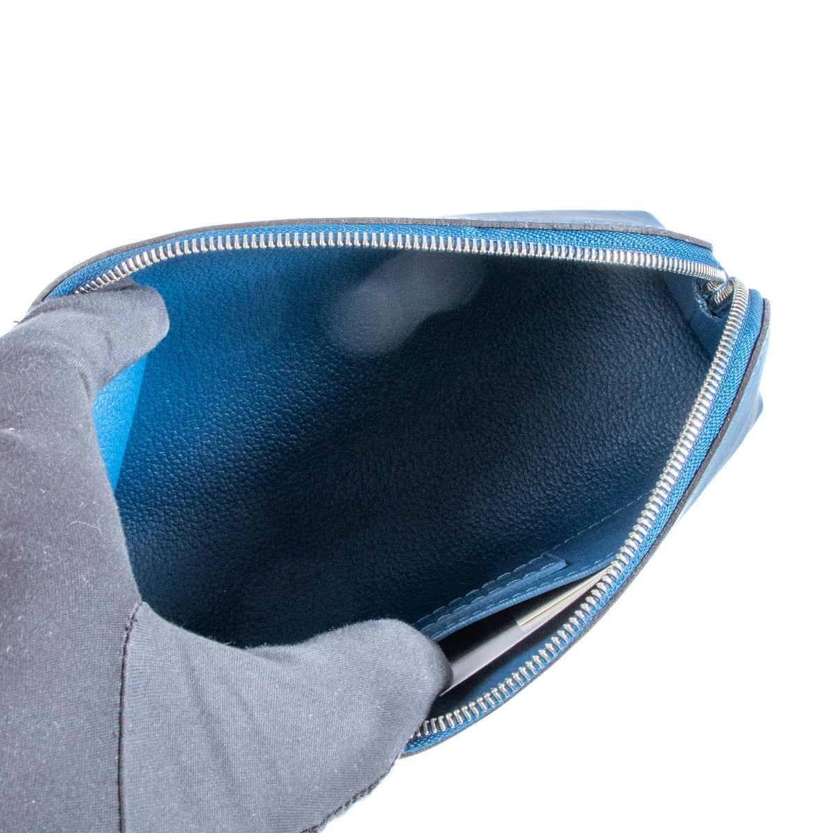 Trousse de Toilette Louis Vuitton PM Cuir Épi Bleu