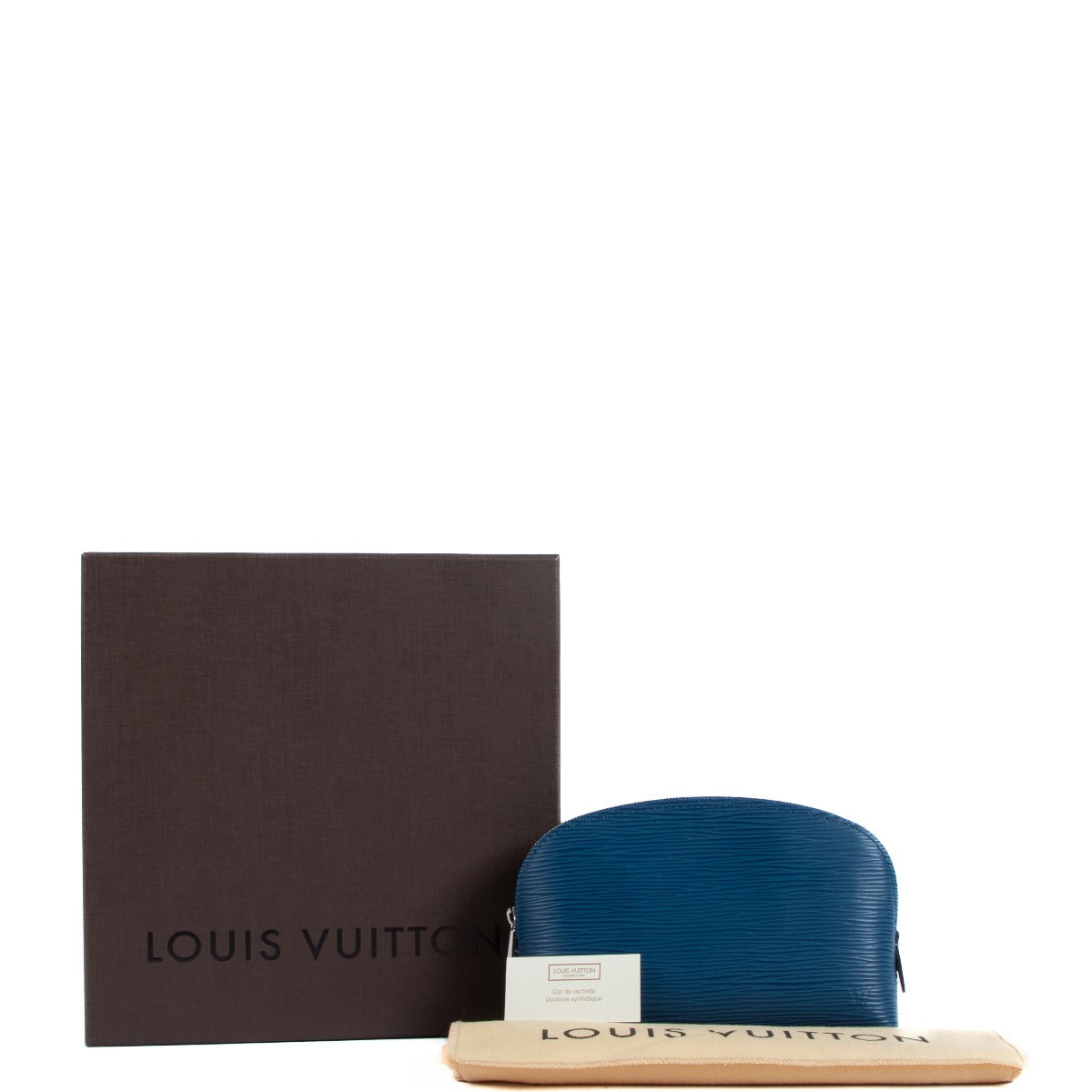 Louis Vuitton Cosmetic Pouch Blue Epi Leather