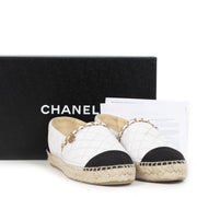 Authentieke tweedehands vintage Chanel White Leather Espadrilles koop online webshop LabelLOV