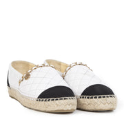 Authentique seconde-main vintage Chanel White Leather Espadrilles achète en ligne webshop LabelLOV