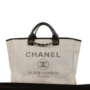Shop 100% authentic second-life Chanel Grey Deauville Shopper Top Handle Bag on Labellov.com