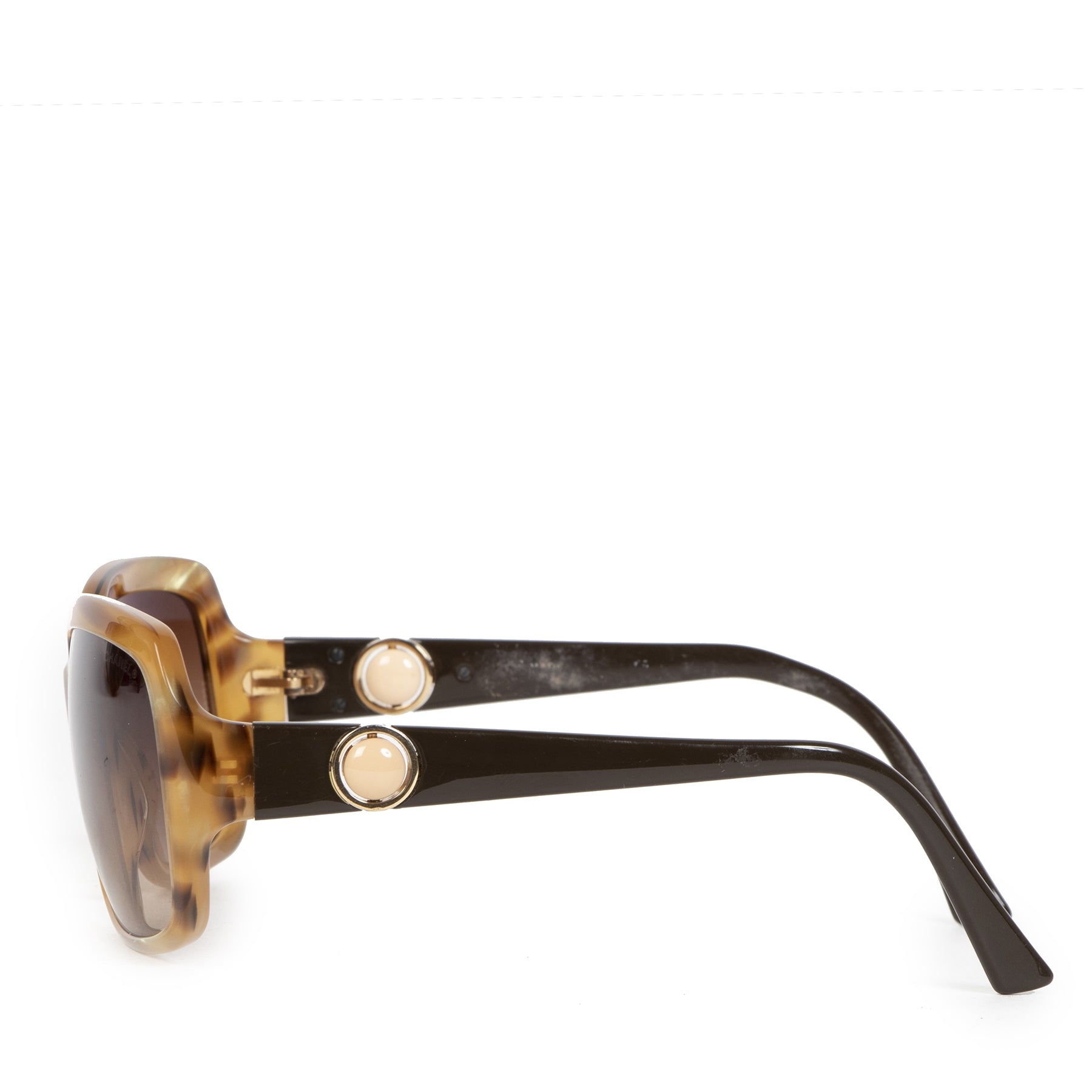 Authentic second-hand vintage Chanel Tortoise Square Sunglasses buy online webshop LabelLOV