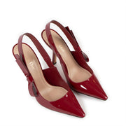 Christian Dior Red Patent Leather Slingback Pumps