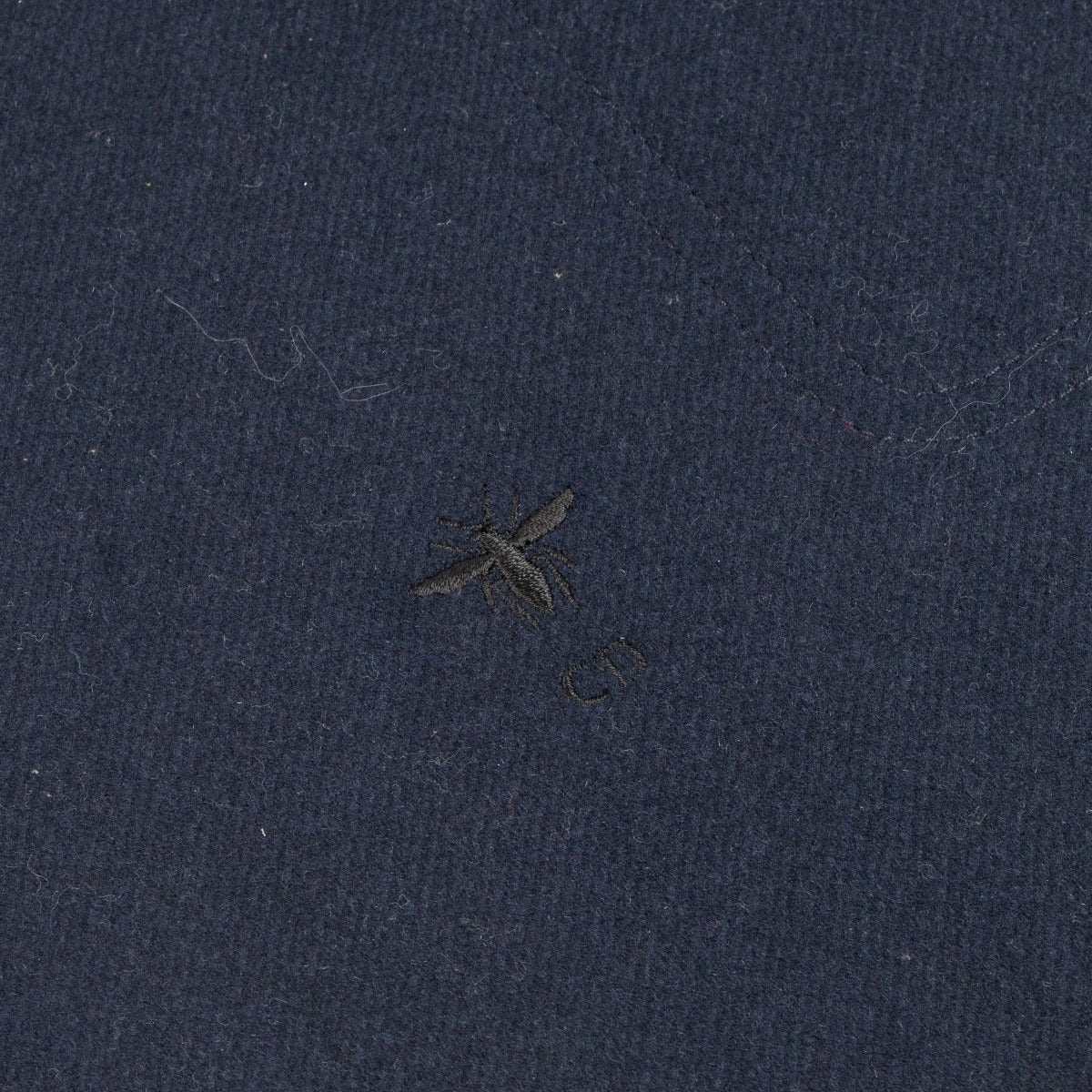 Dior Blue Wool Logo Hooded Poncho - Size L