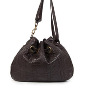 Christian Dior Cannage Leather Brown Bucket Bag