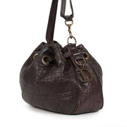 Christian Dior Cannage Leather Brown Bucket Bag