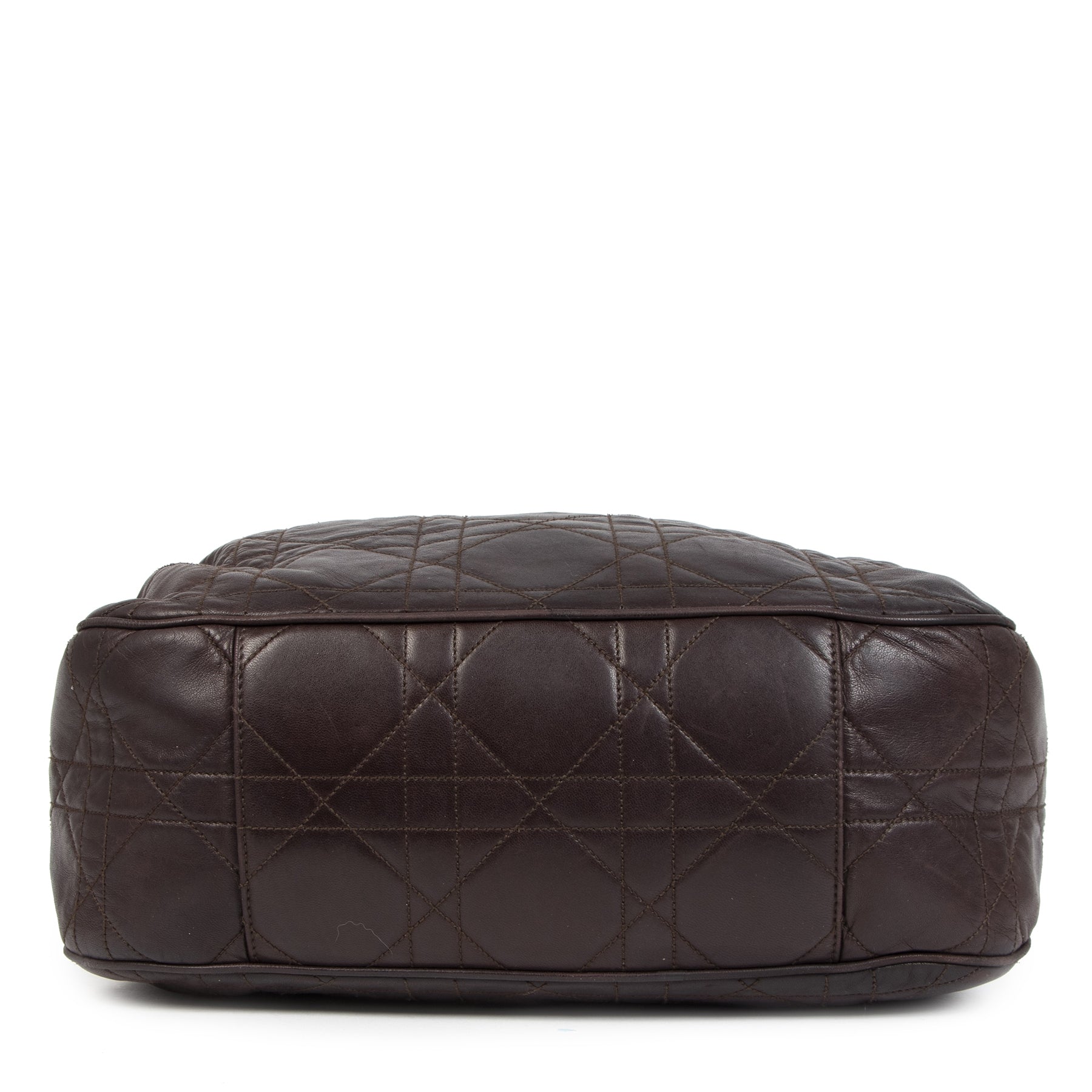 Christian Dior Cannage Leather Brown Bucket Bag 2dehands tegen de beste prijs