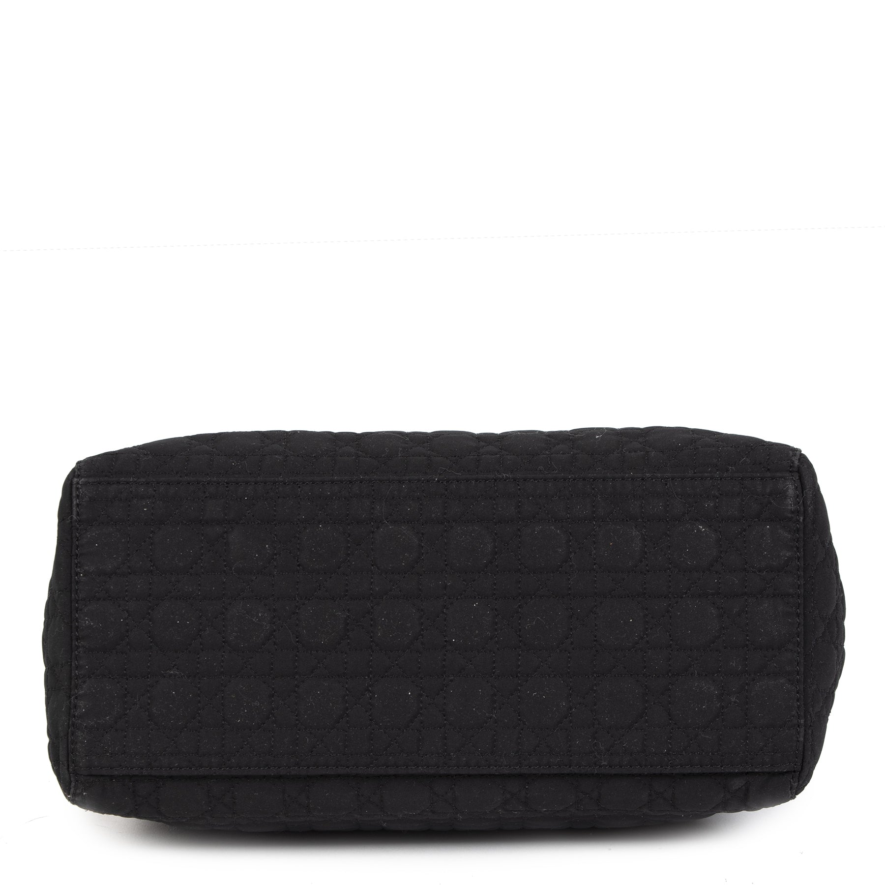 koop veilig online tegen de beste prijs Lady Dior Black Quilted Cannage Nylon Medium Top Handle Bag