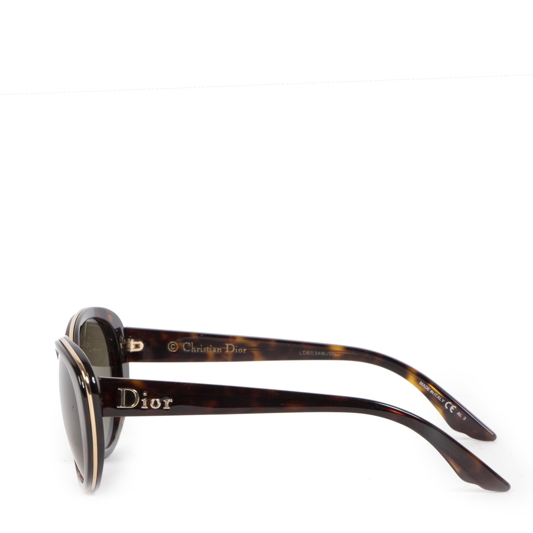 Authentieke Tweedehands Dior Tortoise Oval Sunglasses juiste prijs veilig online shoppen luxe merken webshop winkelen Antwerpen België