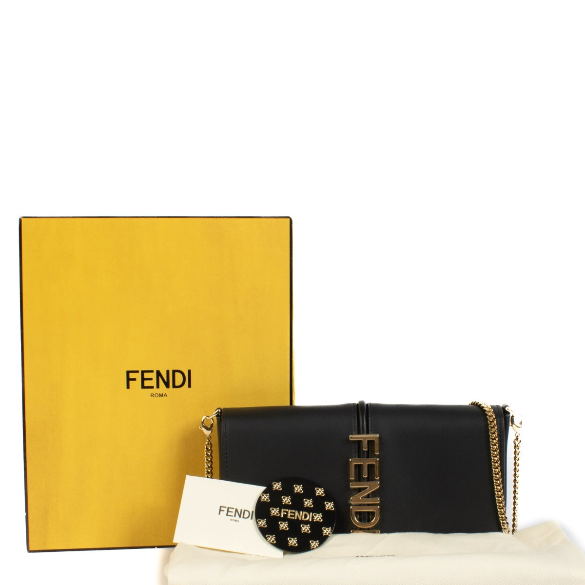 Shop 100% authentic Fendi Black Leather Mini Fendigraphy Crossbody Bag at Labellov.com.