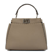 Shop 100% authentic Fendi Dove Grey Leather Selleria Peekaboo Mini Bag at Labellov.com.