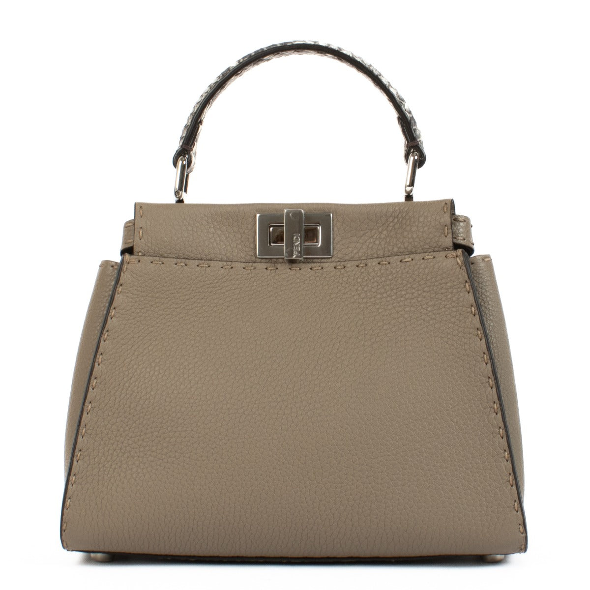 Shop 100% authentic Fendi Dove Grey Leather Selleria Peekaboo Mini Bag at Labellov.com.