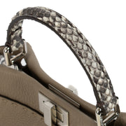 Shop 100% authentic Fendi Dove Grey Leather Selleria Peekaboo Mini Bag at Labellov.com.