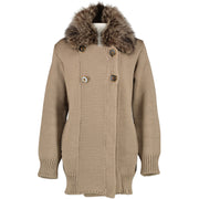 Gucci Fur Trim Lana Wool Knit Jacket