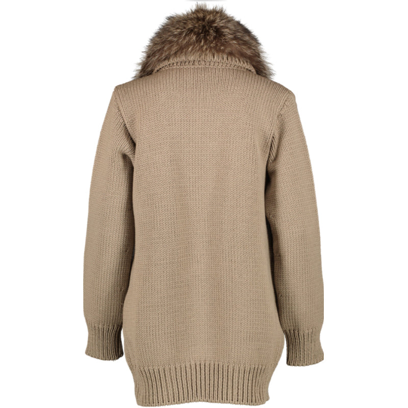 Gucci Fur Trim Lana Wool Knit Jacket