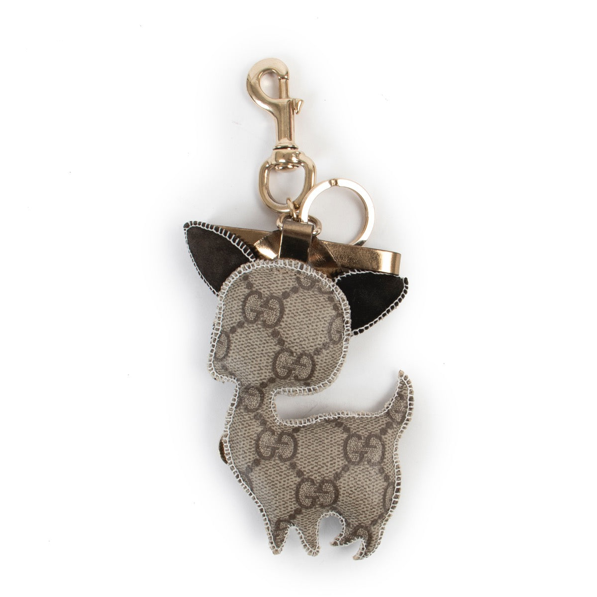 shop safe online eGucci GG Supreme Guccioli Brando Chihuahua Keychain Charm