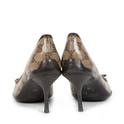 Gucci Brown GG Canvas Bow Pumps - size 38 aan de beste prijs bij Labellov tweedehands luxe