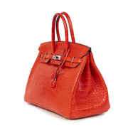 collecters item Hermès Birkin 35cm Matt Alligator Geranium PHW geranium PHW