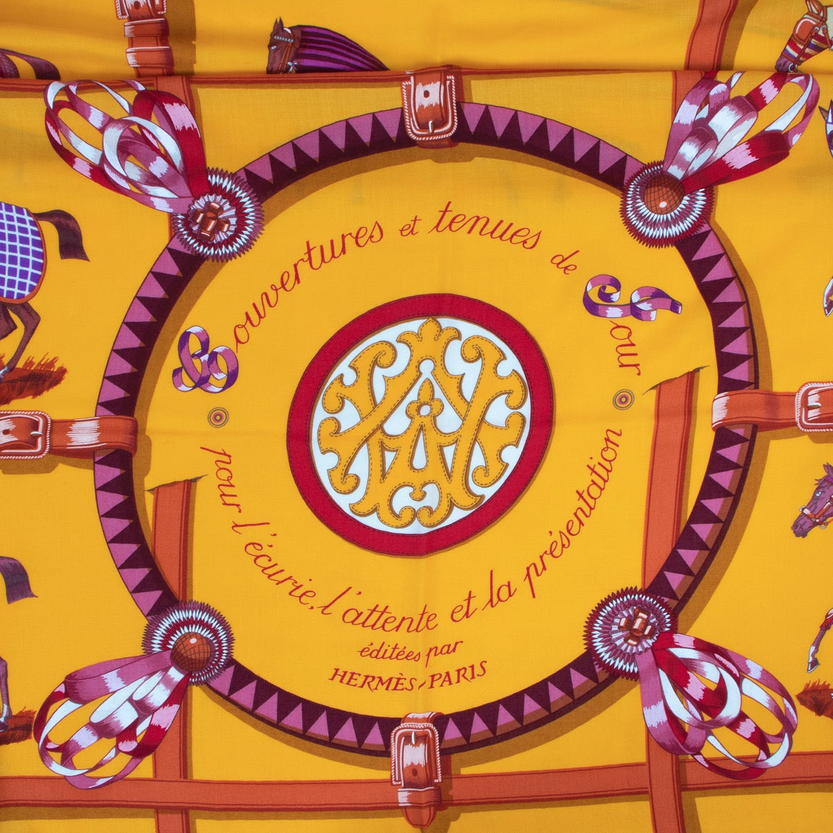 Foulard Hermès Couvertures et Tenues de Jour pour l'Écurie
