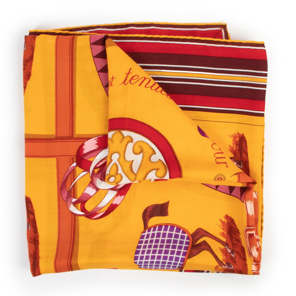 Foulard Hermès Couvertures et Tenues de Jour pour l'Écurie