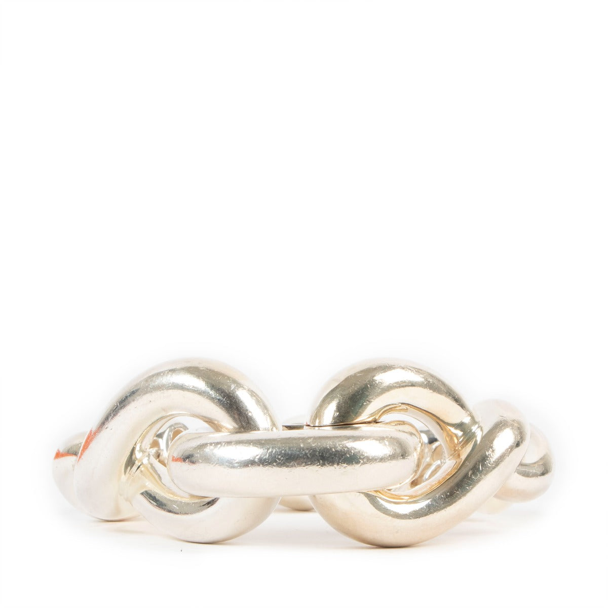 Second hand vintage Hermès Torsade Géant TGM Silver Bracelet at Labellov