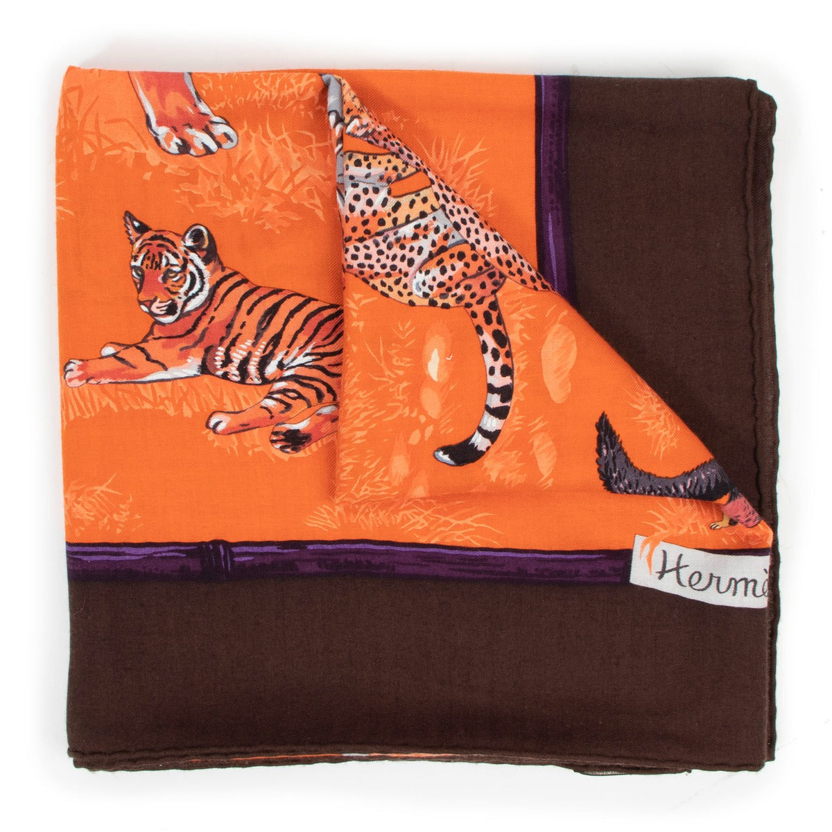 Hermès Tendresse Feline Cashmere/Silk Scarf