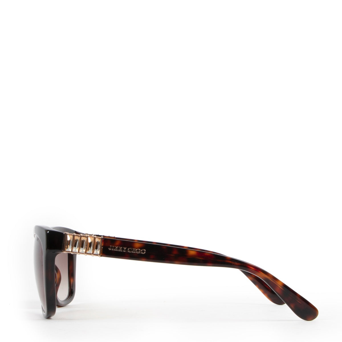 Lunettes de soleil Jimmy Choo écaille de tortue et cristaux
