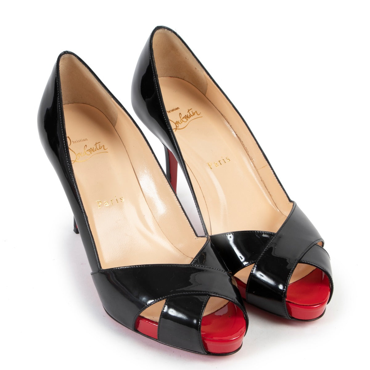 Vintage 2nd hand Christian Louboutin Black Patent Pumps - size 38