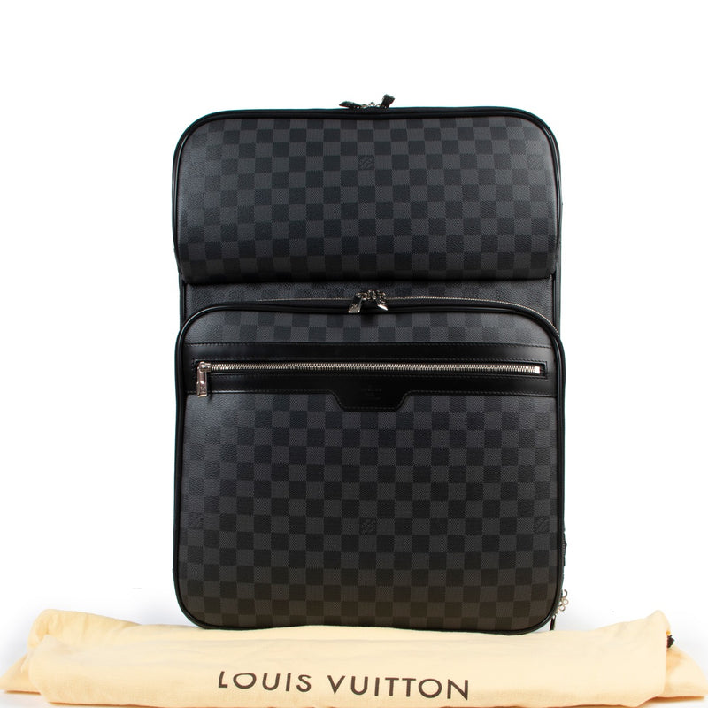 Shop safe online at Labellov in Antwerp this 100% authentic second hand Louis Vuitton Pégase Légère 55 Business Damier Graphite Luggage