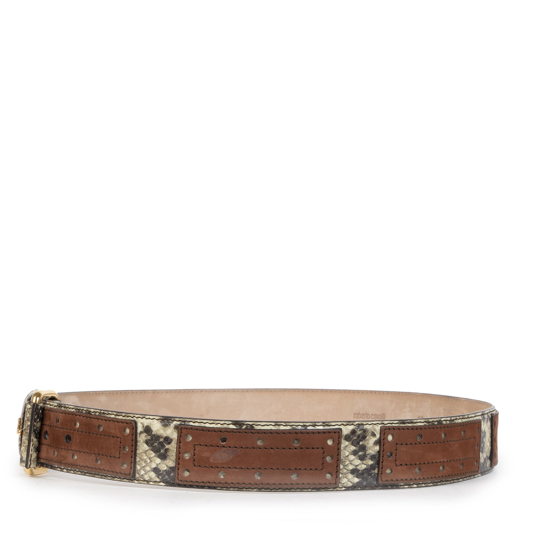 Authentic second-hand vintage Roberto Cavalli Python Belt - Size 90 buy online webshop LabelLOV