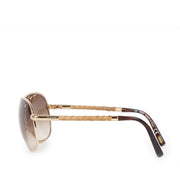 Authentic secondhand TOD'S Leather Woven Temple Aviator Sunglasses designer accessories designer brands luxury vintage webshop fashion safe secure online shopping worldwide shipping