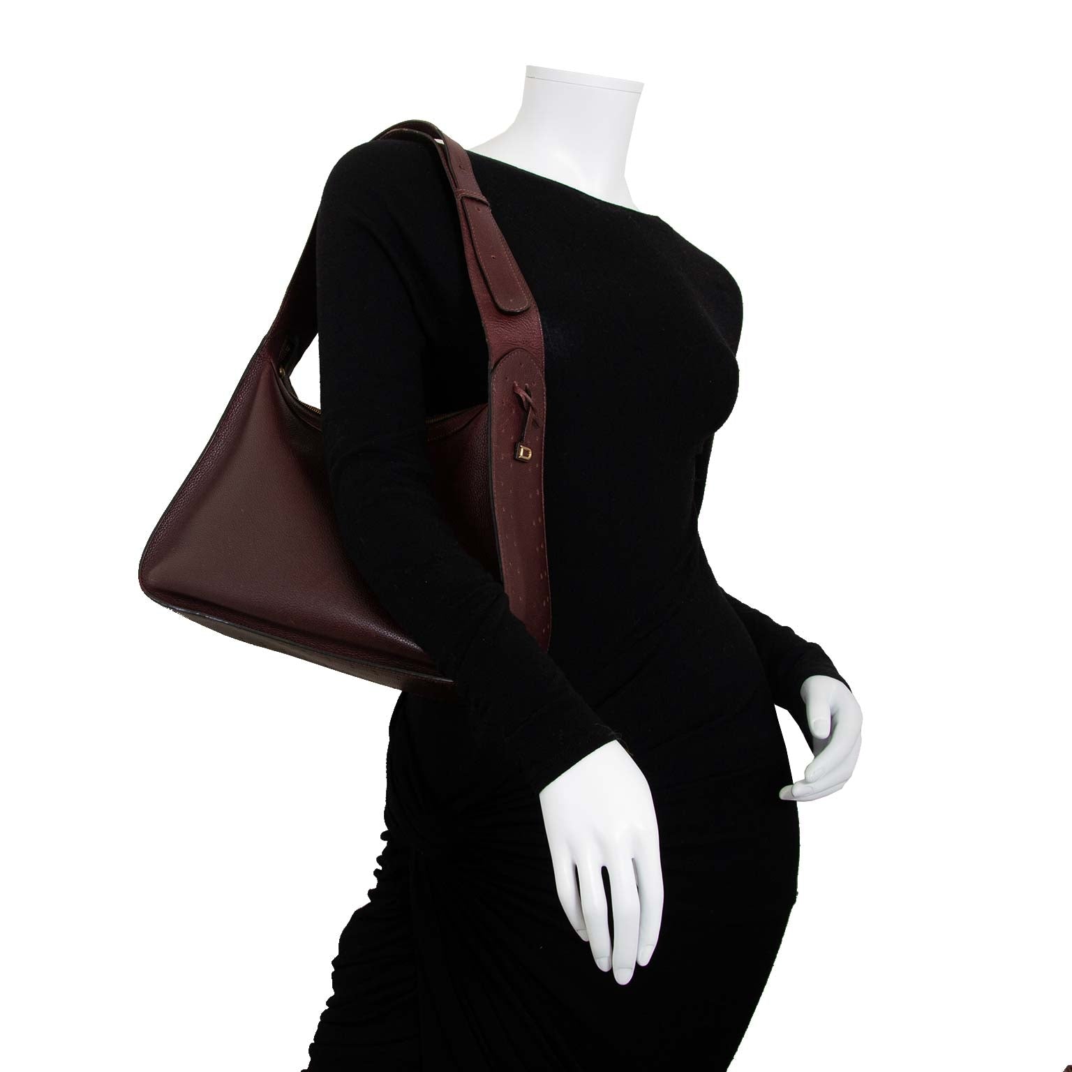 Delvaux Burgundy Pensée Shoulder Bag now for sale at labellov vintage fashion webshop belgium