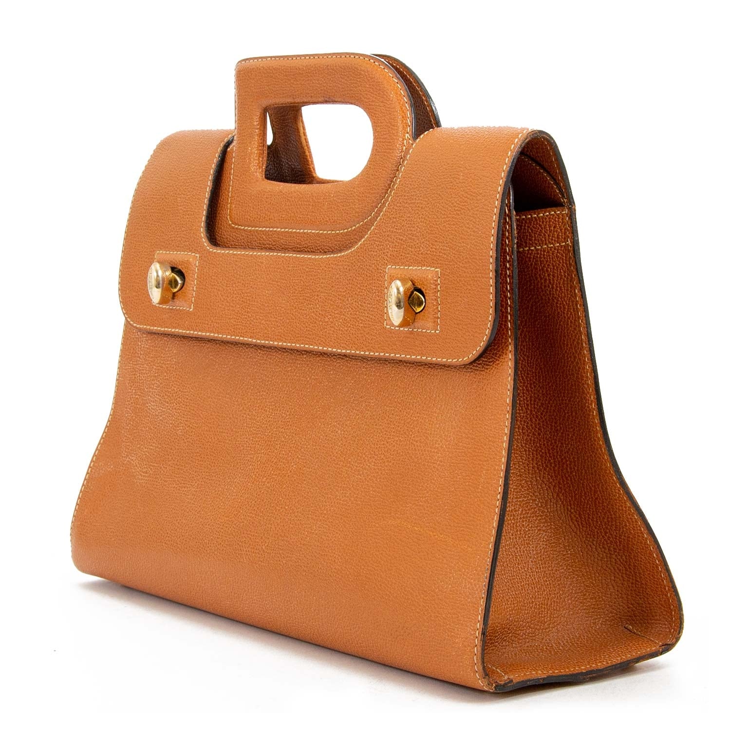 delvaux cognac d tophandle bag now for sale at labellov vintage fashion webshop belgium