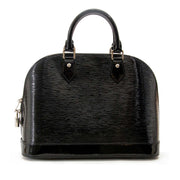 Louis Vuitton Electric Black Patent Epi Leather Alma now for sale at labellov vintage fashion webshop belgium