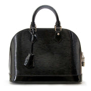 Louis Vuitton Electric Black Patent Epi Leather Alma now for sale at labellov vintage fashion webshop belgium