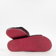 Shop the authentic Chanel 17S Black/Pink Tweed Slides on Labellov.com.