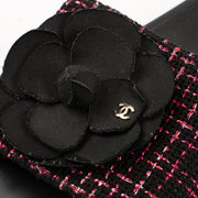 Shop the authentic Chanel 17S Black/Pink Tweed Slides on Labellov.com.