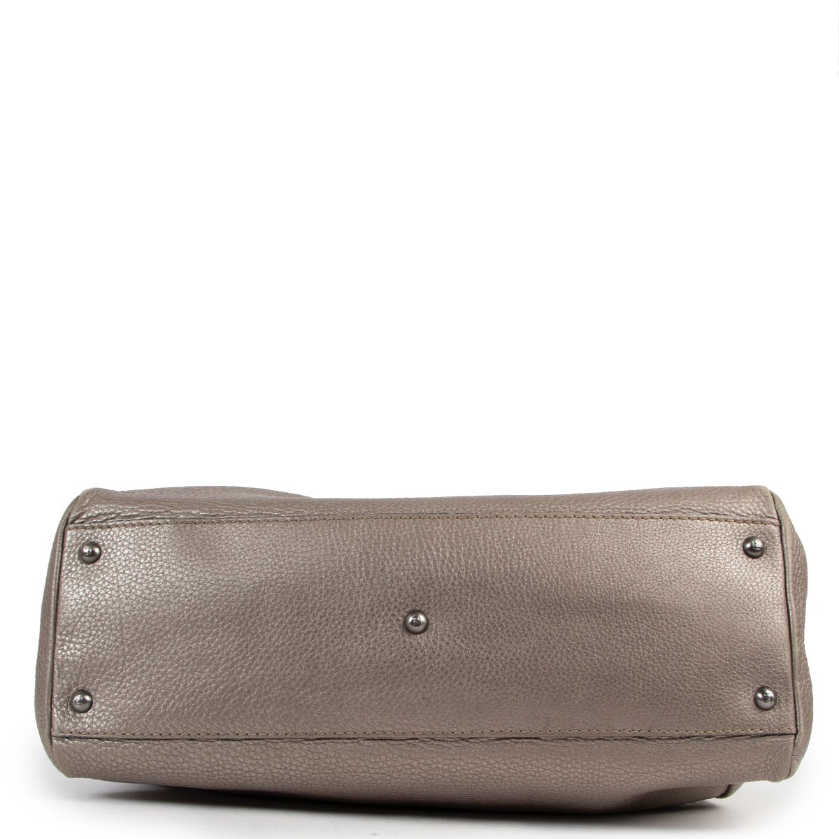 Shop safe online at Labellov in Antwerp this 100% authentic second hand Fendi Silver Metallic Large Peekaboo Shoulder Bag
