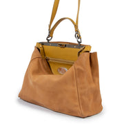 Shop safe online 100% authentic second hand Fendi Camel Large Peekaboo Shoulder Bag at the right price at Labellov in Antwerp.