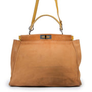 Shop safe online 100% authentic second hand Fendi Camel Large Peekaboo Shoulder Bag at the right price at Labellov in Antwerp.