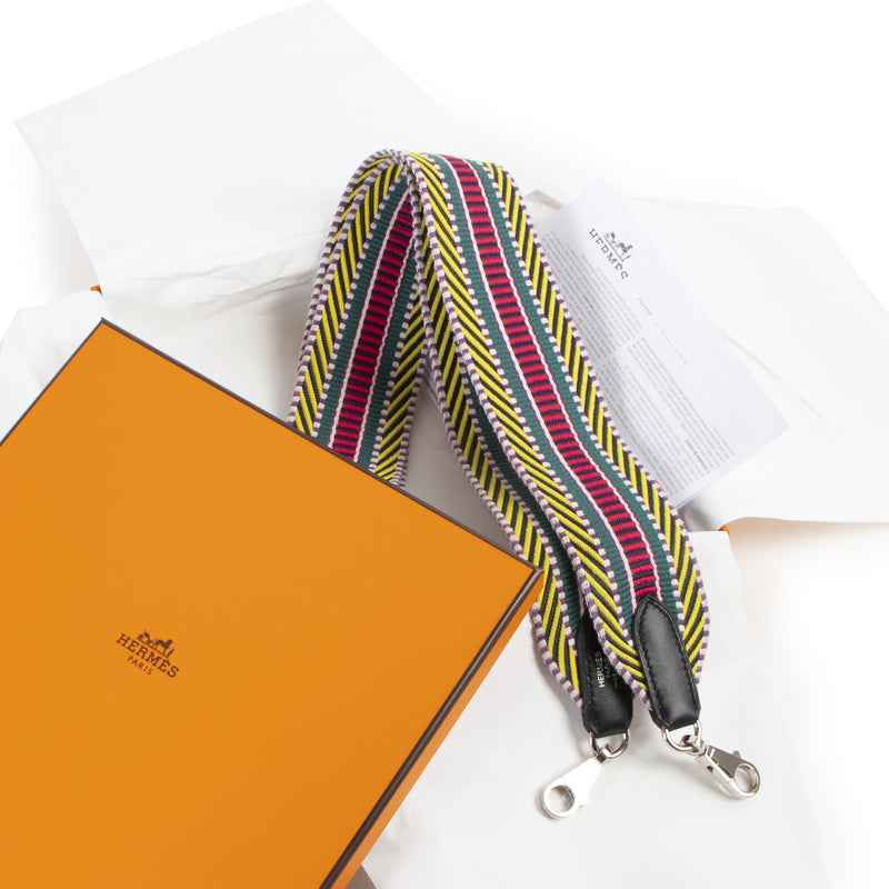 Hermès Multicolour Band 50MM Sangle Cavale/Veau Swift Bag Strap. Authentieke tweedehands Hermès accessoires bij LabelLOV Antwerpen. Authentique seconde-main luxury en ligne webshop LabelLOV. Authentic preloved Hermès bag strap accessories at LabelLOV Antw