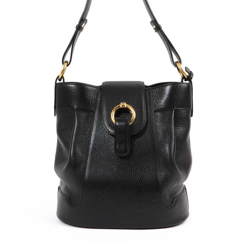 Delvaux Black Leather Vintage Shoulder Bag