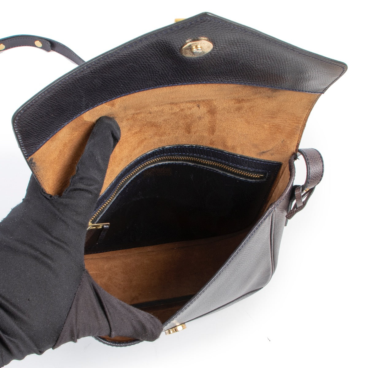 Shop safe online brown Delvaux crossbody bag. Brown Delvaux crossbody bag in good condition, Preloved Delvaux bag in good condition.