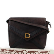 Shop safe online brown Delvaux crossbody bag. Brown Delvaux crossbody bag in good condition, Preloved Delvaux bag in good condition.