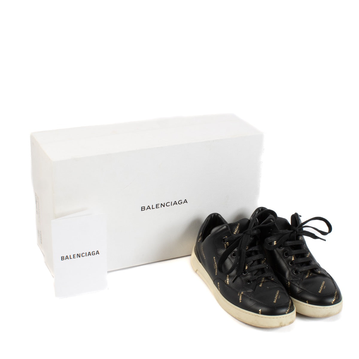 shop 100% authentic second hand Balenciaga Black Logo Printed Sneakers - Size 36 on Labellov.com