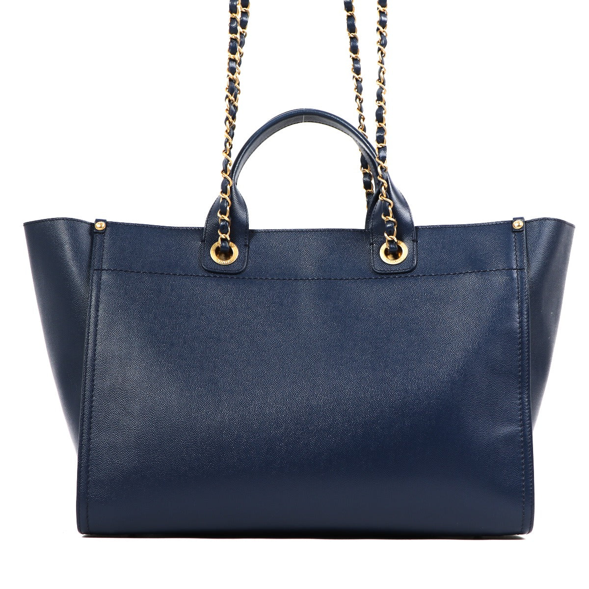 Chanel Blue Calfskin Deauville Large Shopping Bag