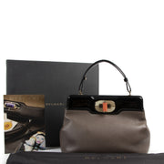 Authentic secondhand Bulgari Taupe Isabella Rosellini Tote Bag designer bags fashion luxury vintage webshop safe secure online shopping