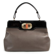 Authentieke Tweedehands Bulgari Taupe Isabella Rosellini Tote Bag juiste prijs veilig online shoppen luxe merken webshop winkelen Antwerpen België mode fashion